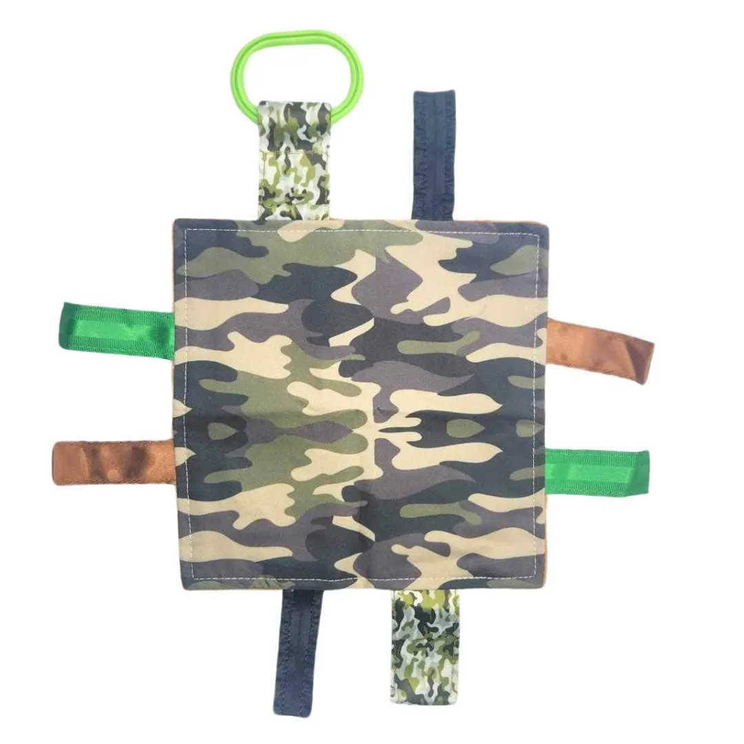 Baby Jack and Company - Army Camouflage Military Crinkle Tag Square Lovey