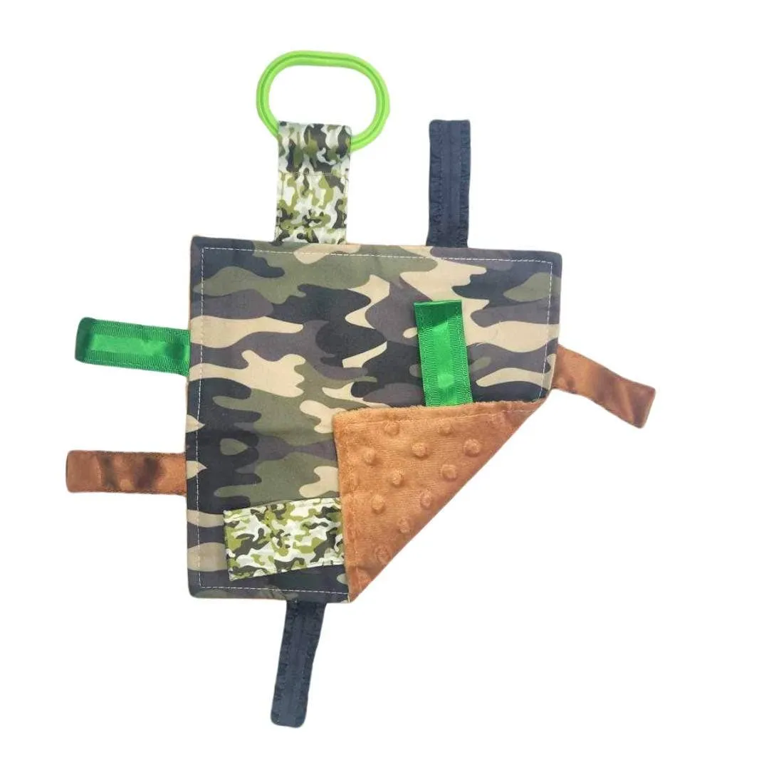 Baby Jack and Company - Army Camouflage Military Crinkle Tag Square Lovey