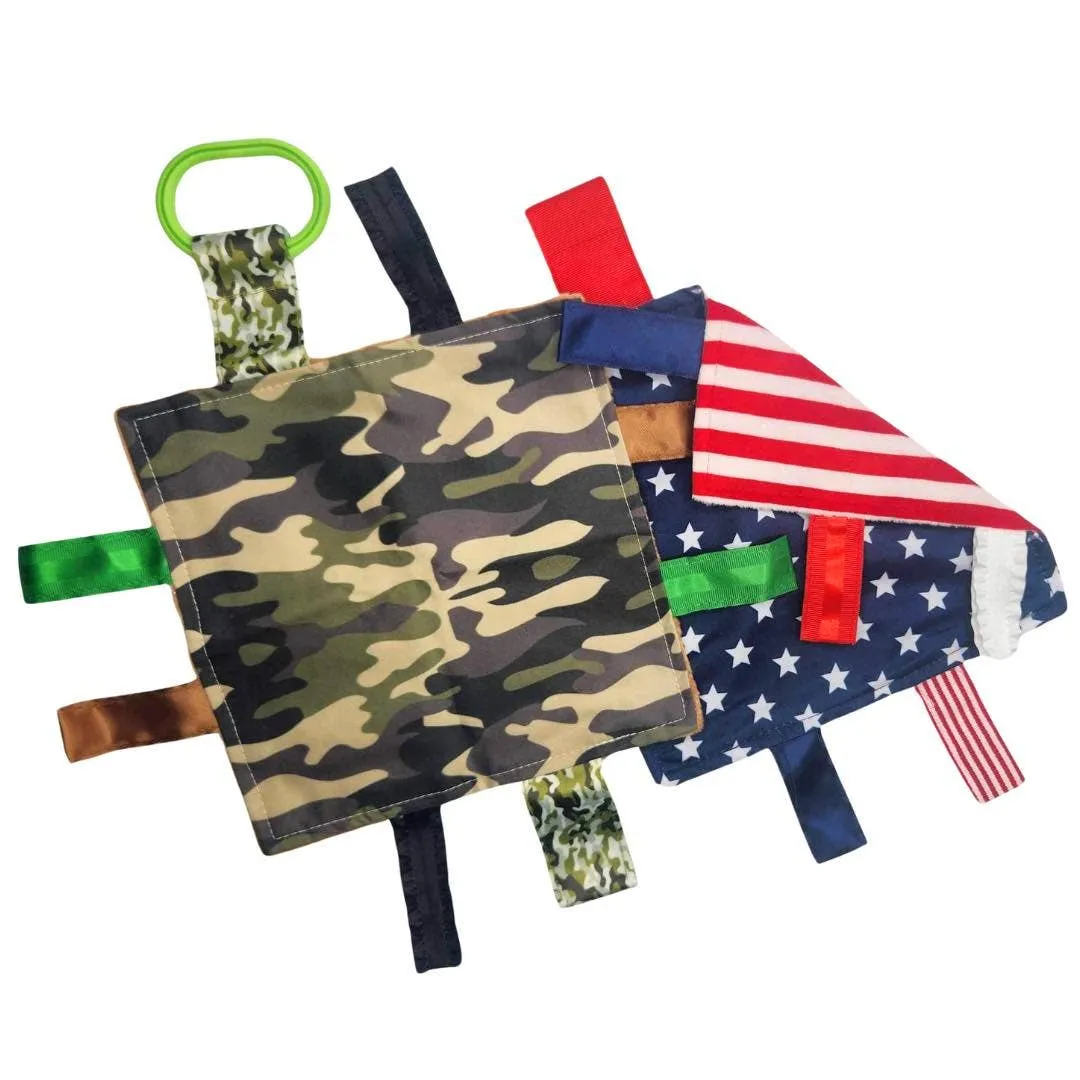 Baby Jack and Company - Army Camouflage Military Crinkle Tag Square Lovey