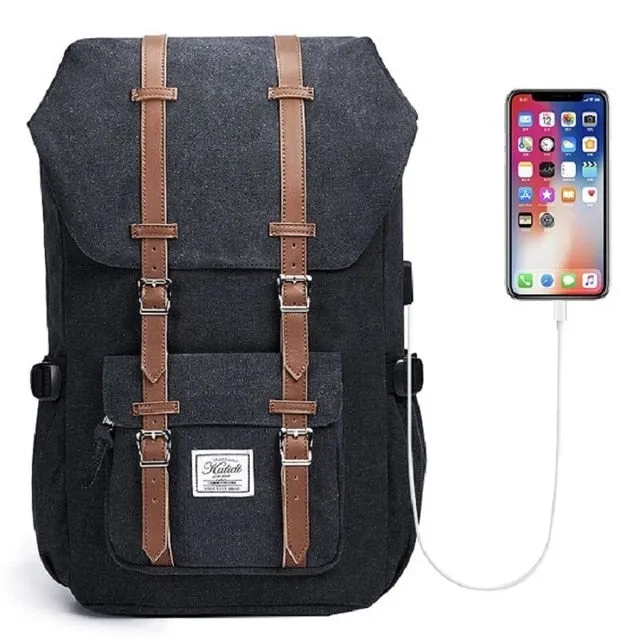 Backpack Travel&School Fashion Bag w/USB Charger