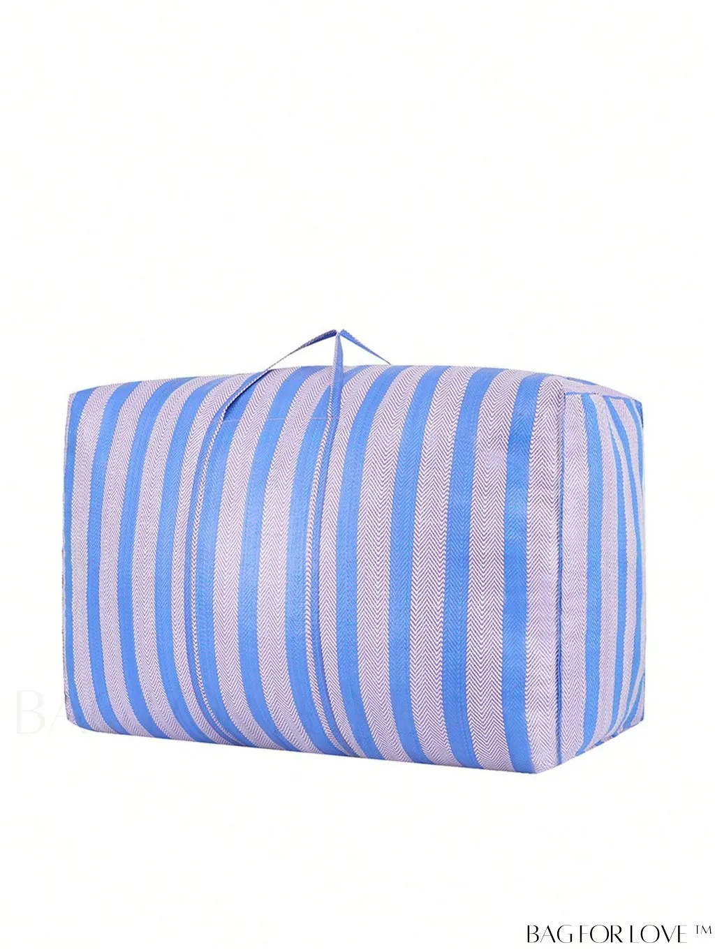 BagForLove - Large Waterproof Striped Cloth Storage Bag with Double Handles, Herringbone Detail & Zipper