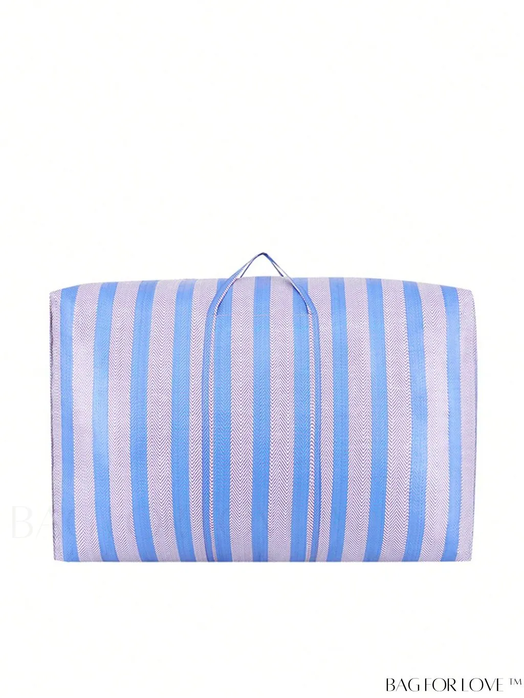 BagForLove - Large Waterproof Striped Cloth Storage Bag with Double Handles, Herringbone Detail & Zipper