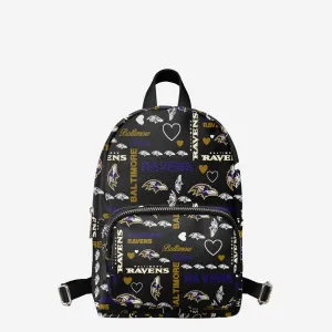Baltimore Ravens Logo Love Mini Backpack