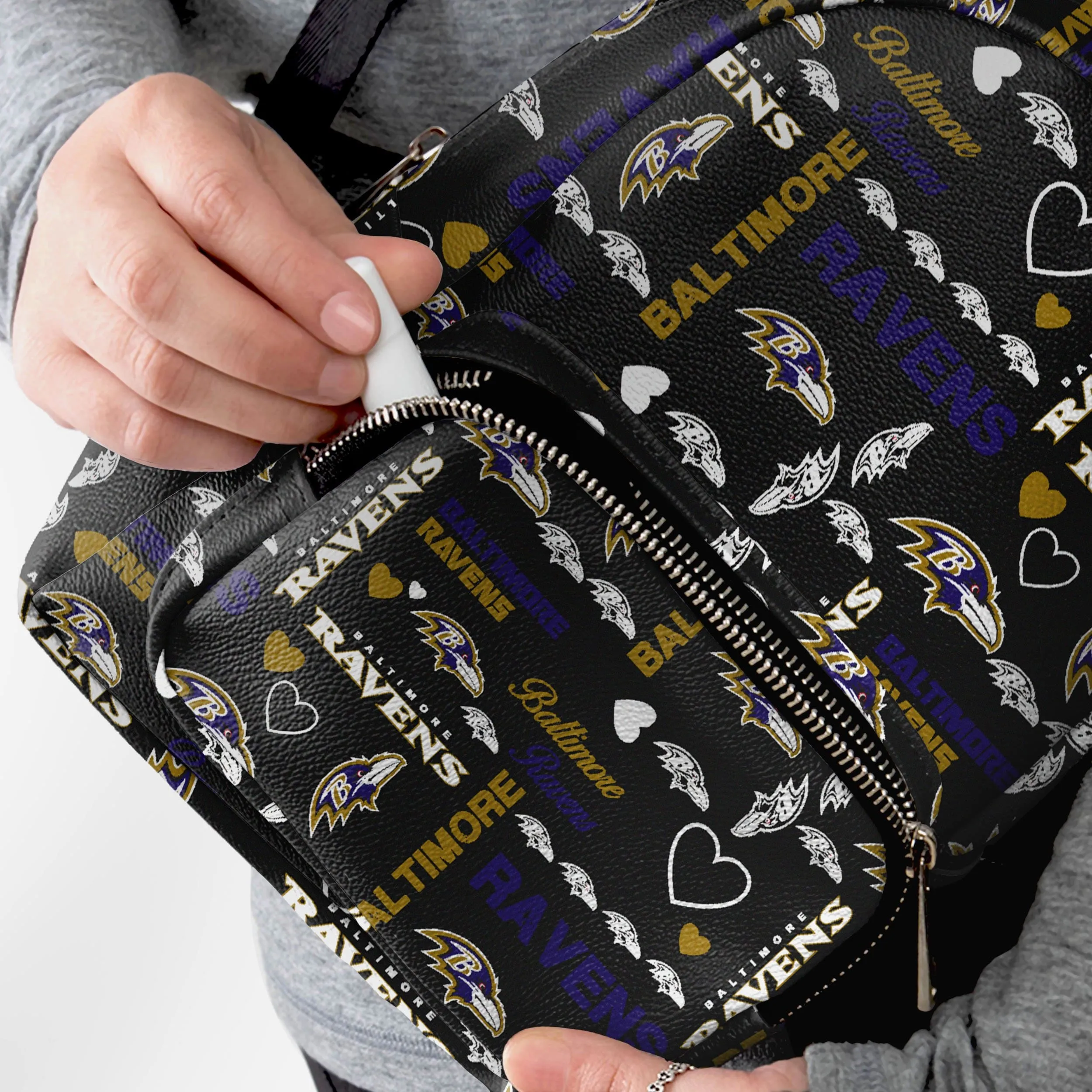 Baltimore Ravens Logo Love Mini Backpack
