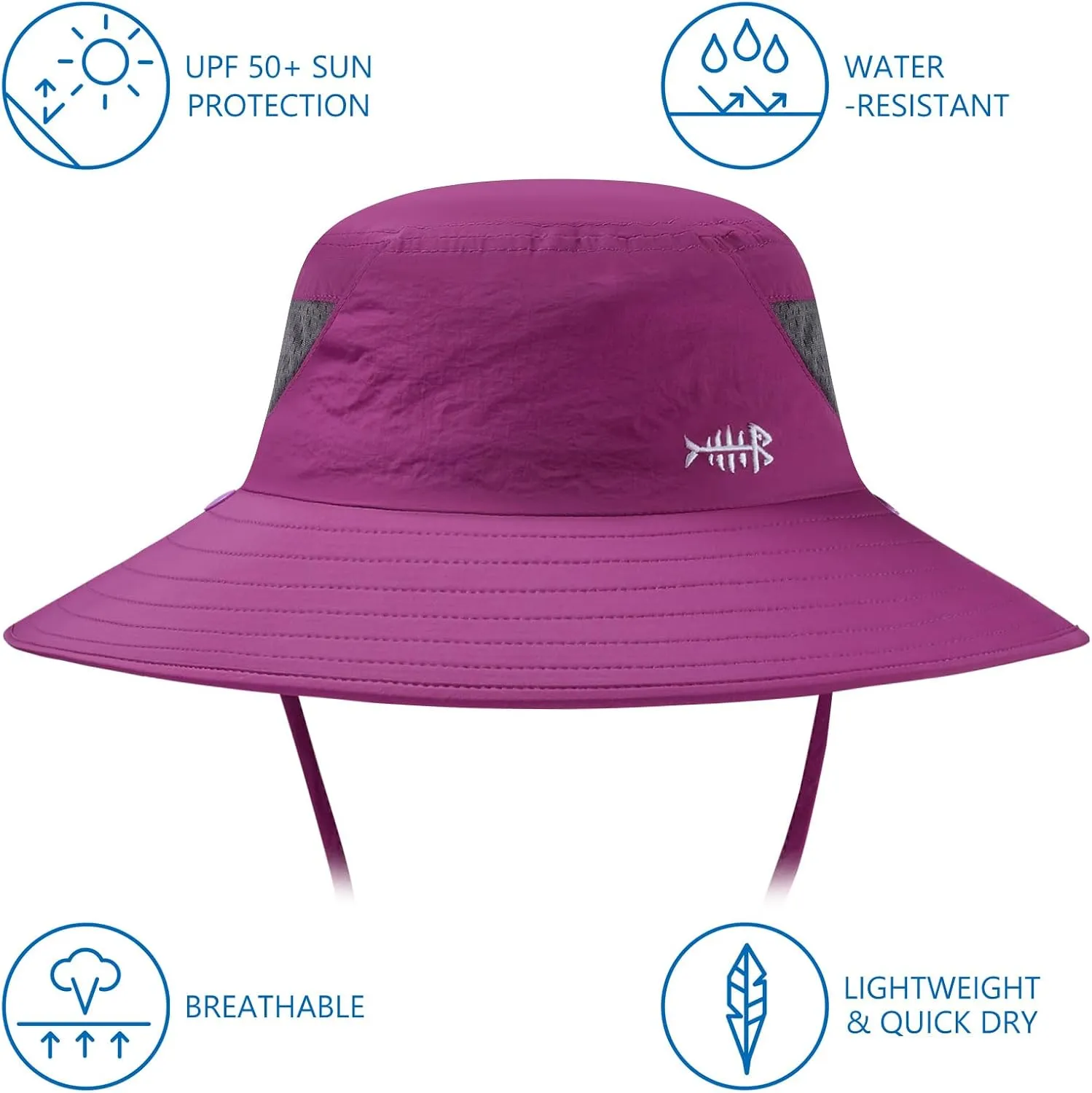 BASSDASH UPF 50  Breathable Sun Hat with Removable Face Cover and Neck Flap Wide Brim Bucket Hat for Fishing Hiking Men Women