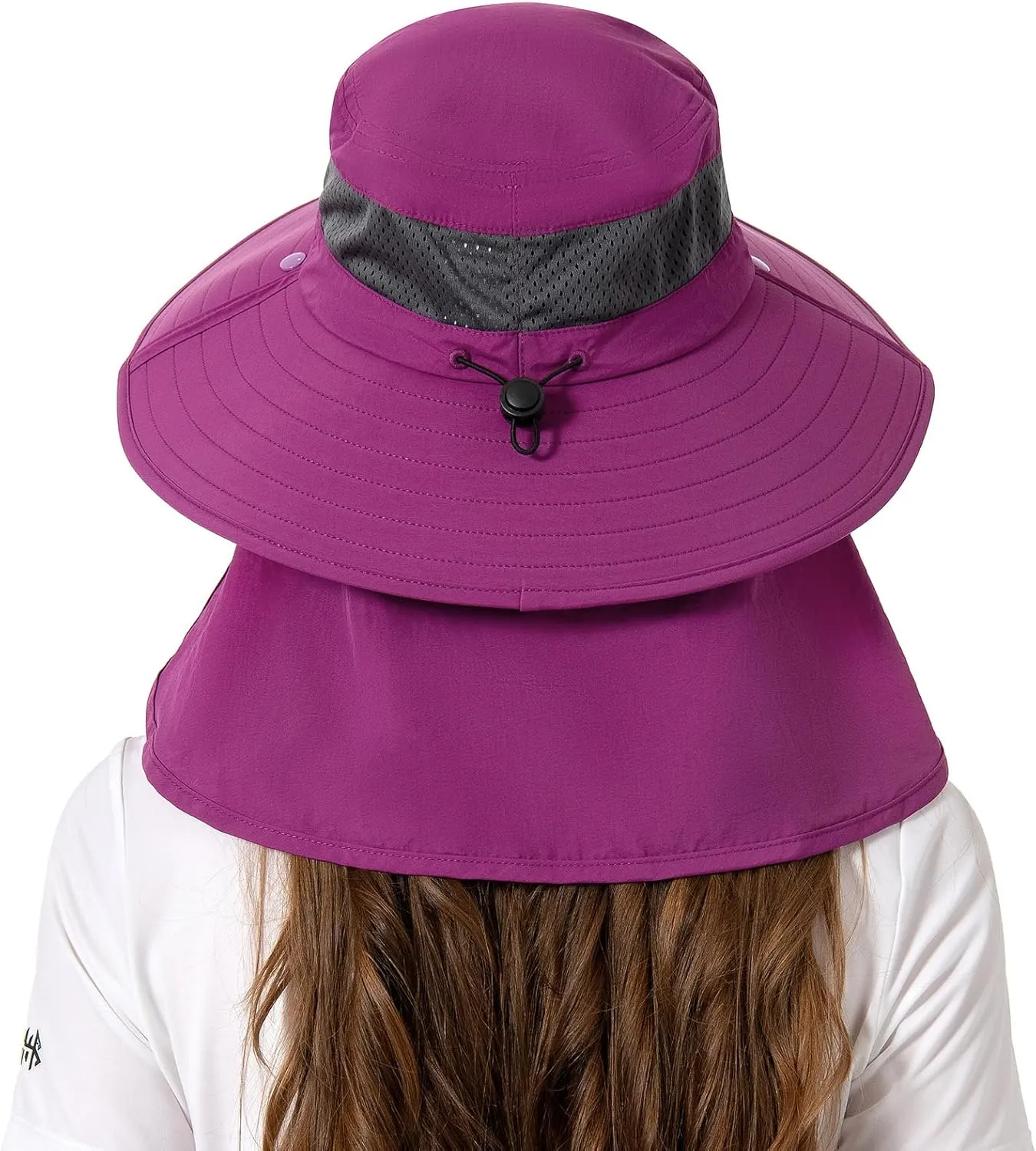 BASSDASH UPF 50  Breathable Sun Hat with Removable Face Cover and Neck Flap Wide Brim Bucket Hat for Fishing Hiking Men Women