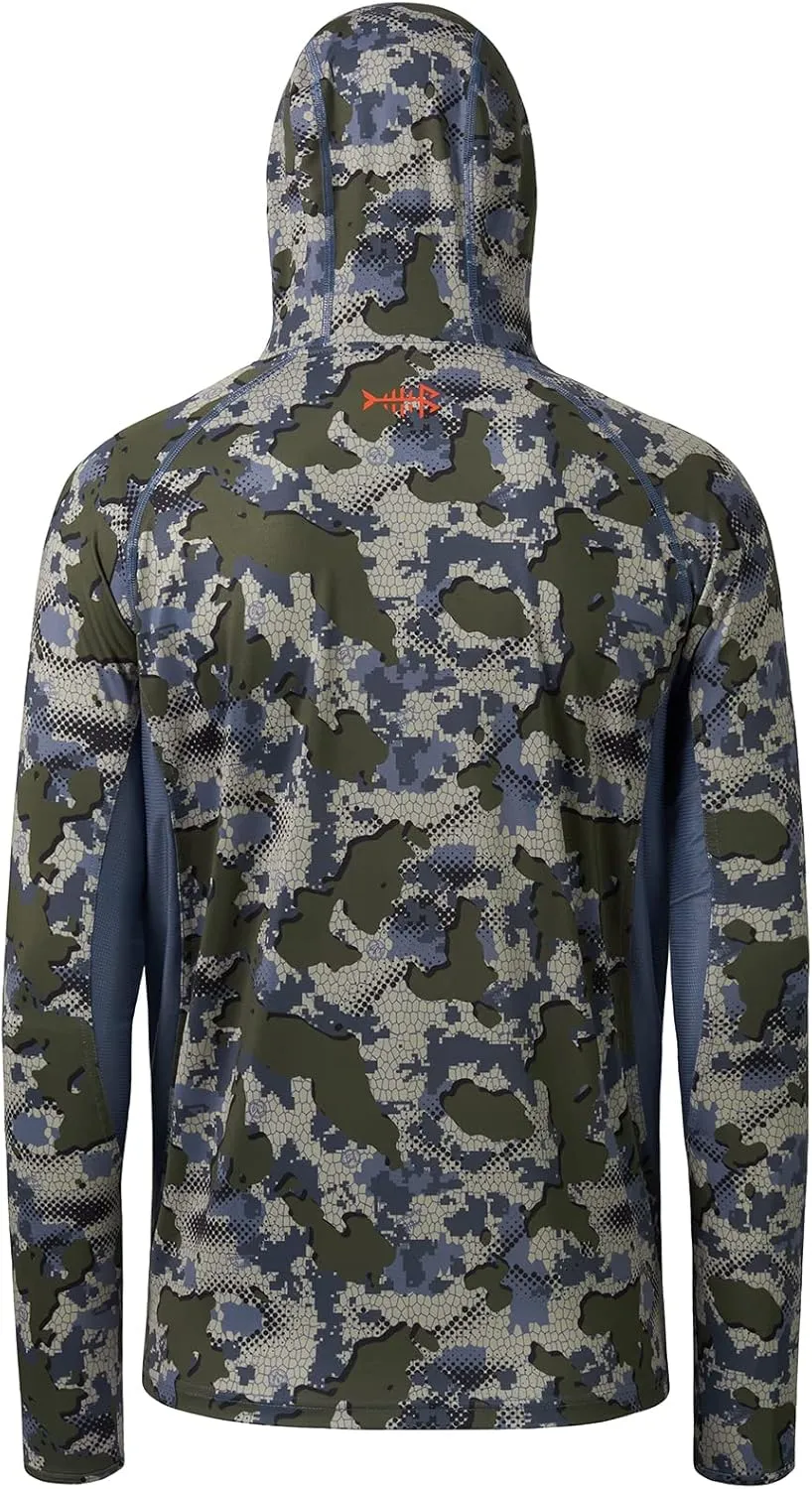 BASSDASH UPF 50  Men’s Hunting Shirts with Mask Long Sleeve Camo Fishing Hoodie
