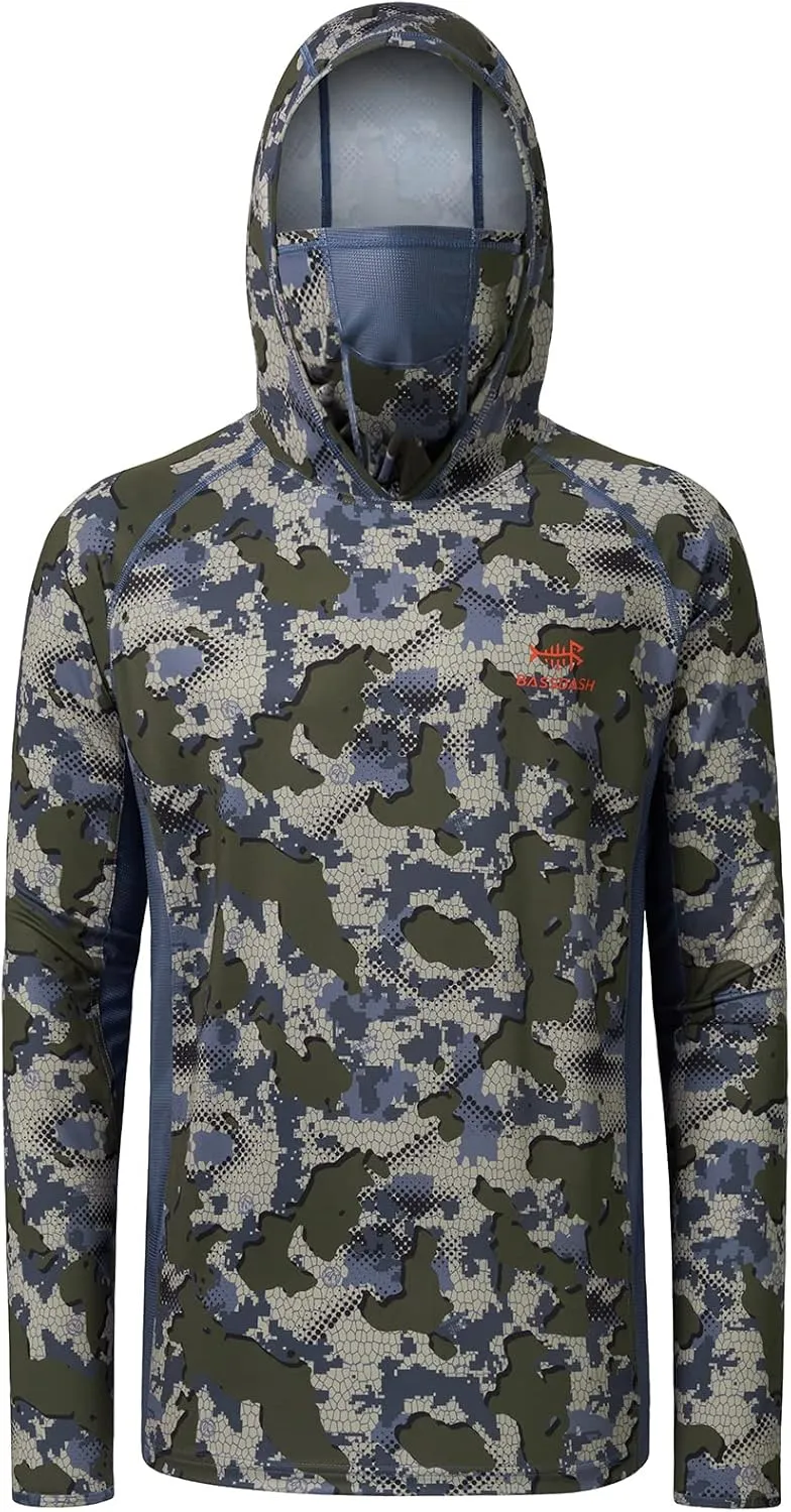 BASSDASH UPF 50  Men’s Hunting Shirts with Mask Long Sleeve Camo Fishing Hoodie