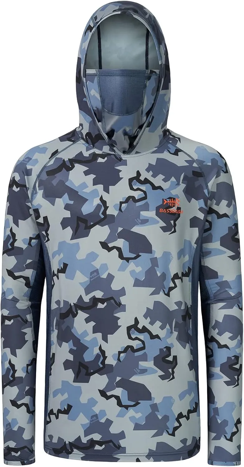 BASSDASH UPF 50  Men’s Hunting Shirts with Mask Long Sleeve Camo Fishing Hoodie