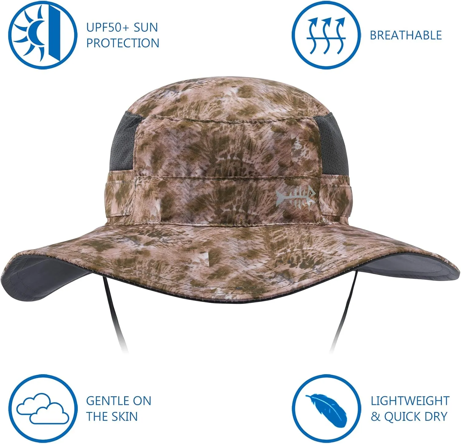 BASSDASH UPF 50  Sun Fishing Hat Water Resistant with Detachable Neck Flap