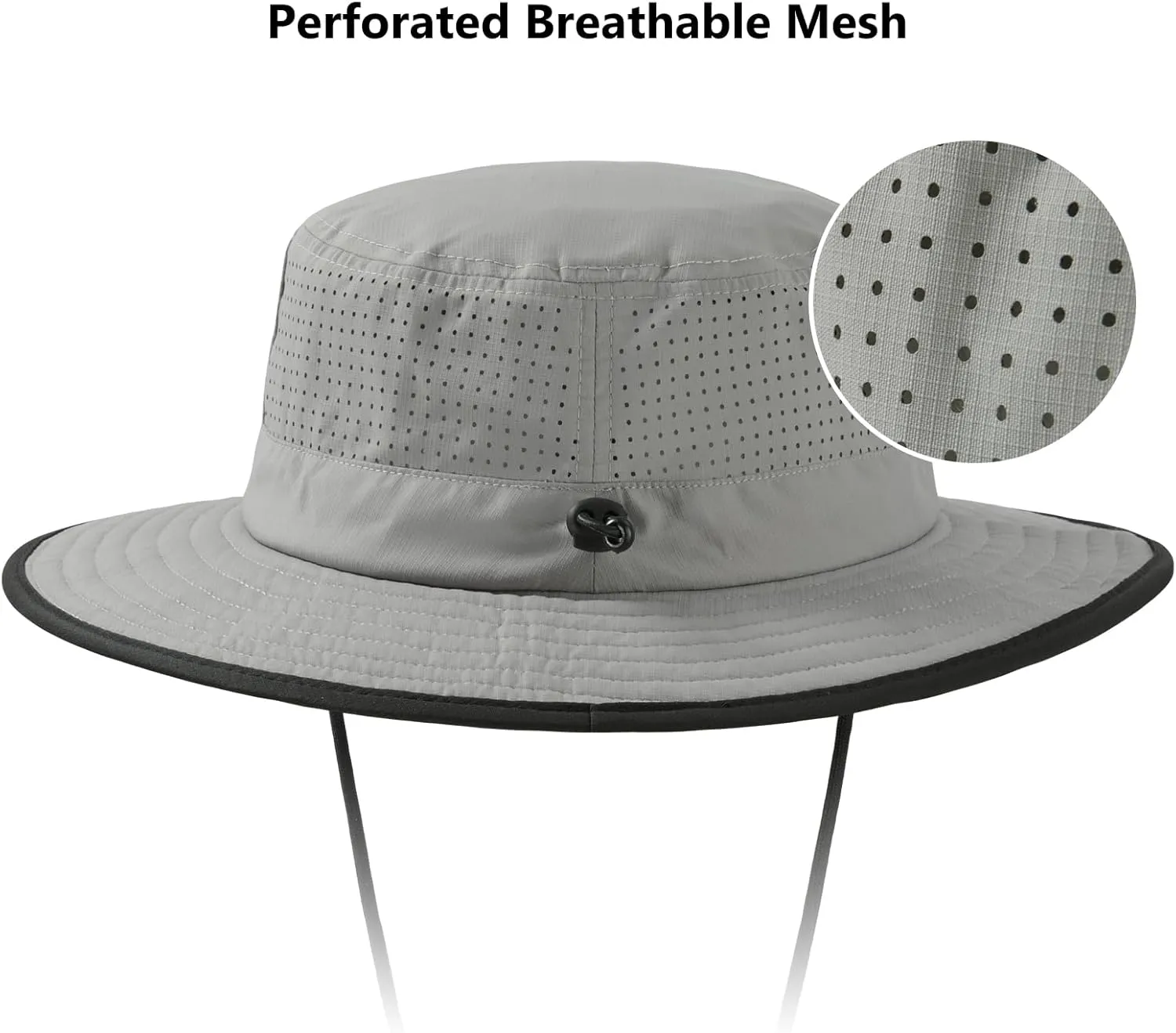 BASSDASH UPF 50  Water-Resistant Fishing Bucket Hat with Laser Perforated Mesh Adjustable for Men Women Outdoor Hiking