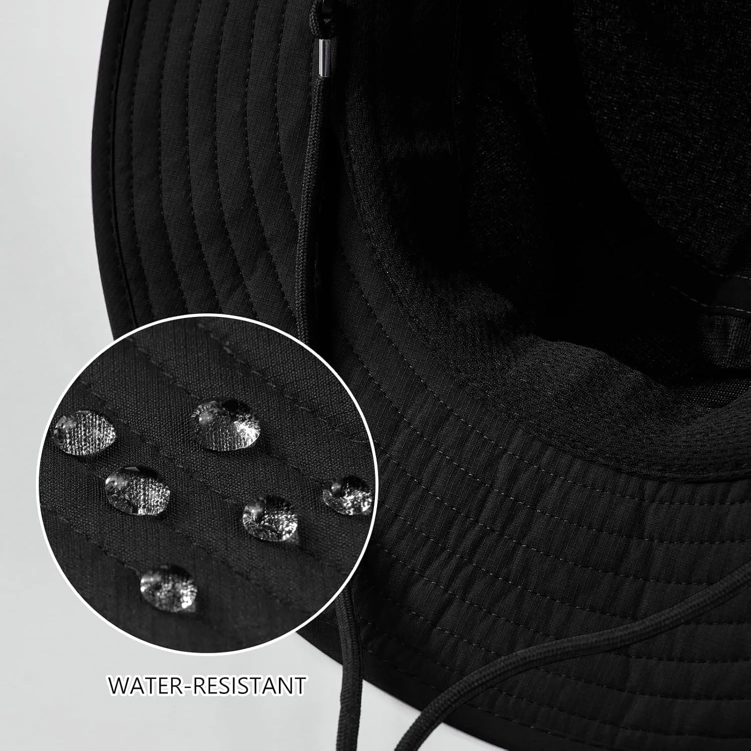 BASSDASH UPF 50  Water-Resistant Fishing Bucket Hat with Laser Perforated Mesh Adjustable for Men Women Outdoor Hiking