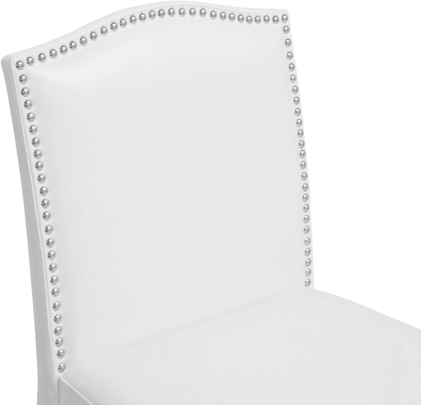 Baxton Studio Libra White Modern Bar Stool with Nail Head Trim