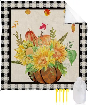 Beach Blanket Sandproof, Fall Autumn Waterproof Beach Mat Lightweight Quick Drying Picnic Blanket Beach Essentials for Travel Camping Hiking 83x79in