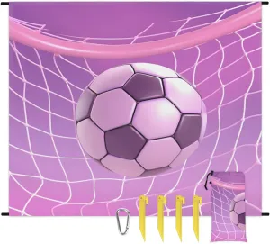 Beach Blanket, Soccer Sandproof Beach Mat, Waterproof Quick Drying Sand Free Mat with 4 x Ground Spikes for Outdoor Travel Camping Hiking, Sports Ball 68 x 59 in