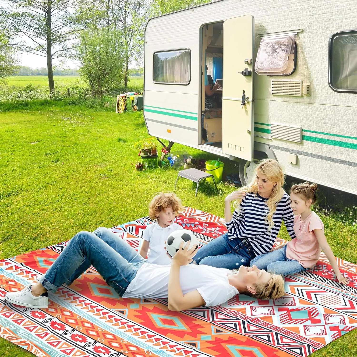 Beach Blanket Waterproof Sandproof Extra Large Beach Mat 79" X 83"/120"x108"for 1-8 Adults Quick Drying Durable Outdoor Picnic Mat for Beach Travel Camping Hiking
