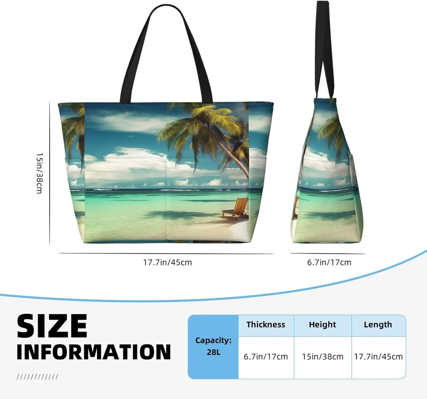 Beach Tote Bag for Women Oversized Travel Weekender Bags Vinyl Records Waterproof Pool Bag Beach Accessories