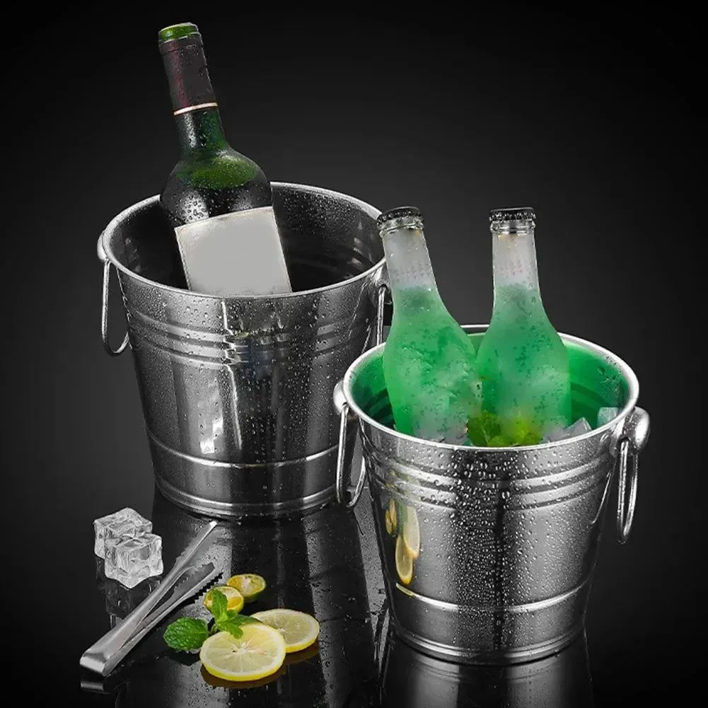 Beer Cooling Bucket Bar Utensils Champagne Beer Bucket Ice Maker Stainless Steel Wine KTV Bar Kitchen Party