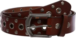 beltiscool Casual Riveted Studded Grommets & Studs Solid Leather Belt