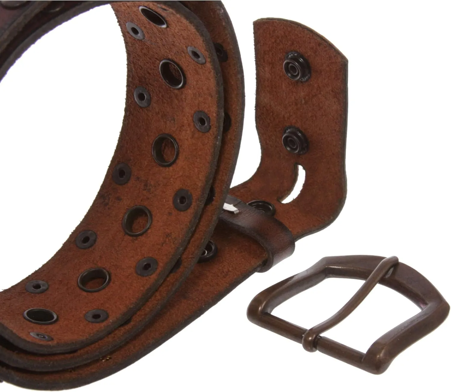 beltiscool Casual Riveted Studded Grommets & Studs Solid Leather Belt