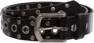 beltiscool Casual Riveted Studded Grommets & Studs Solid Leather Belt
