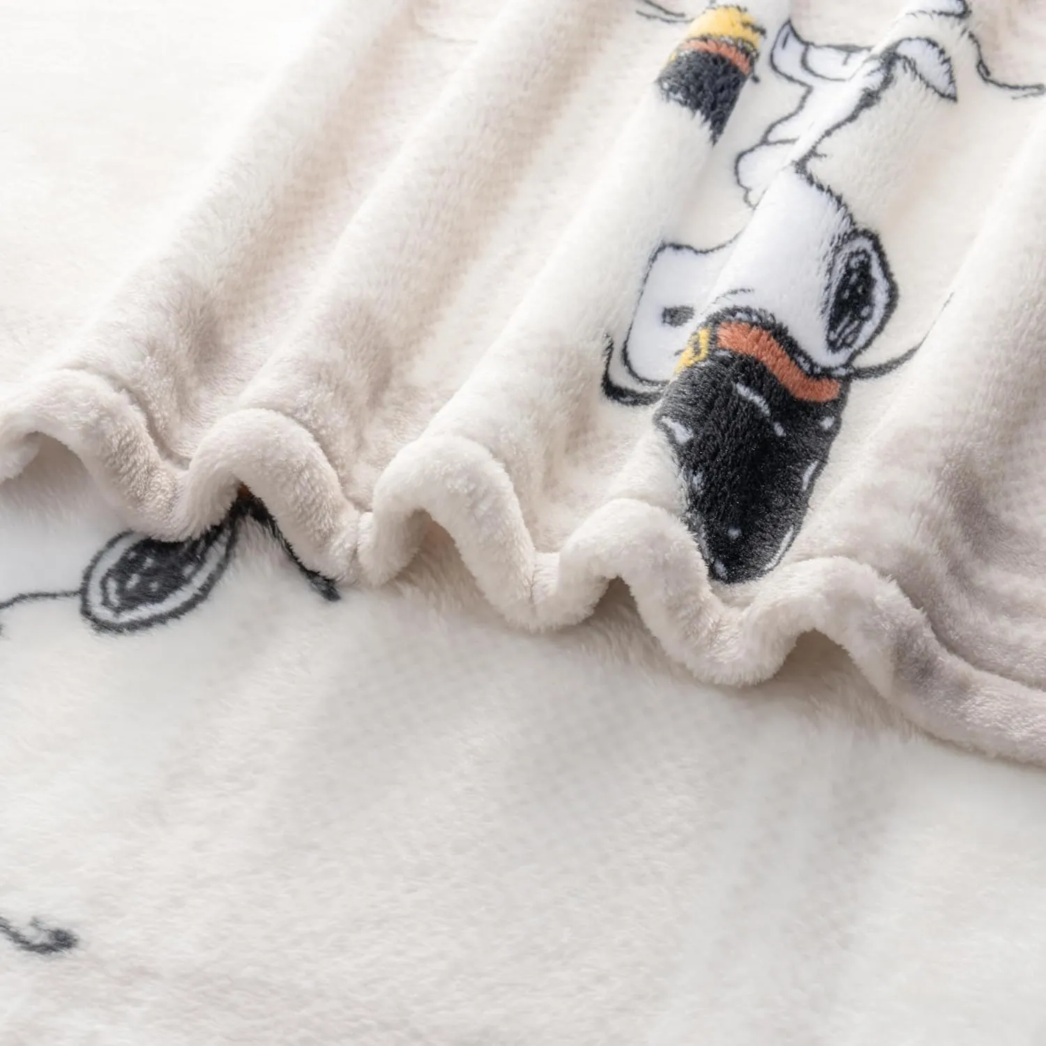 Berkshire Blanket Peanuts® VelvetLoft® Cute Character Snoopy Plush Throw Blanket,Lakeside Plaid Harvest Snoopy and Woodstock Grey,Throw 55 in x 70 in (Official Peanuts® Product)