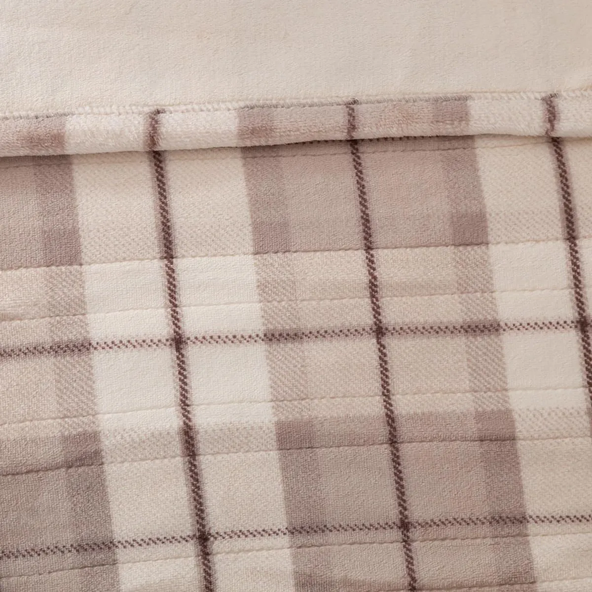 Berkshire Blanket VelvetLoft® Heated Electric Throw - 60" x 70" Heating Warm Blanket Throw with 5 Temperature Settings,Auto Shut-Off Feature(Brookfield Plaid Neutral)