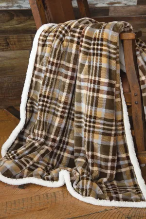 BGJP817 Plush Throw Plaid Tan