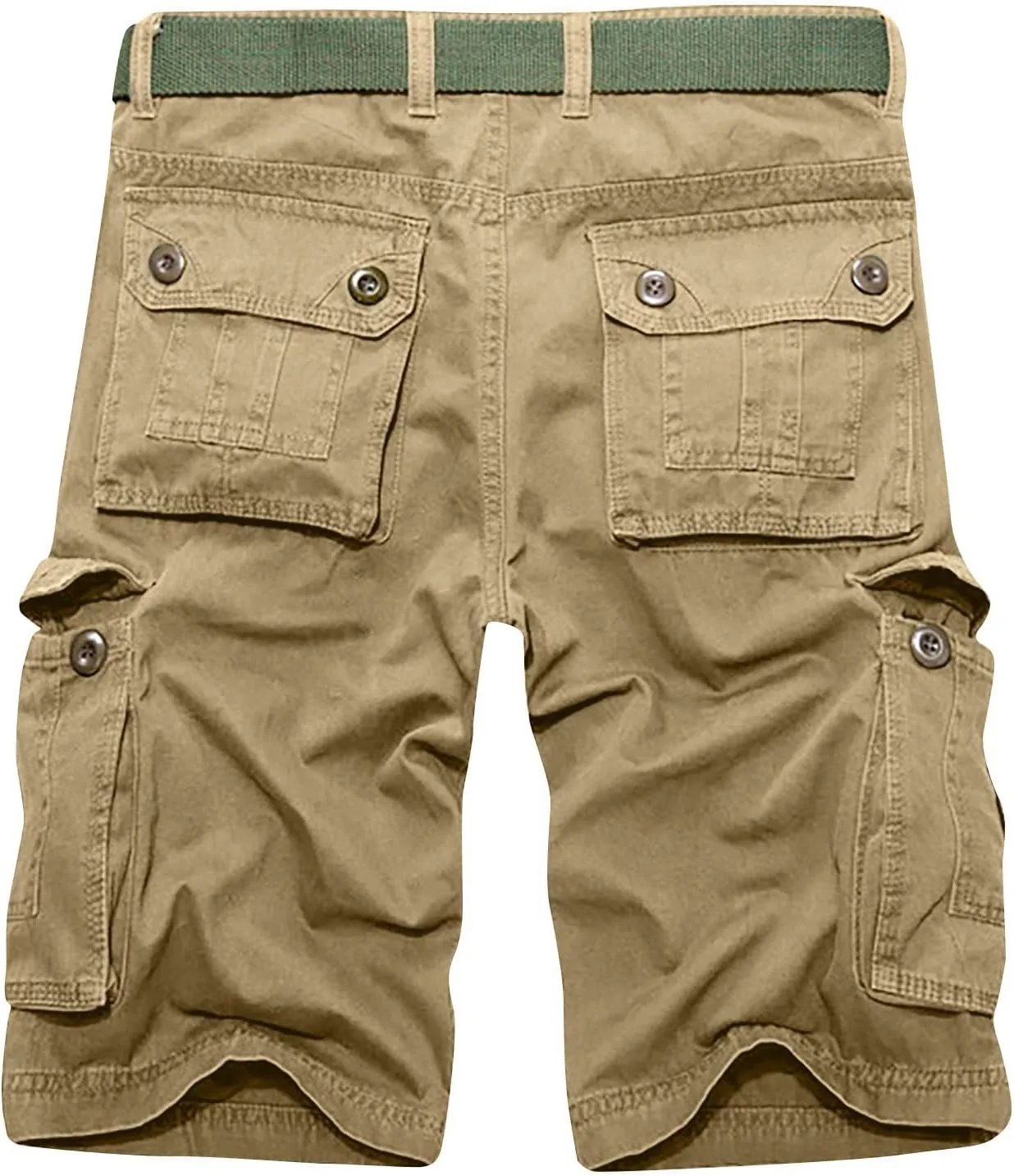 Big and Tall Cargo Shorts for Men 2023 Cotton Multi Pockets Tooling Shorts Classic Fit Buckle Zipper Work Shorts