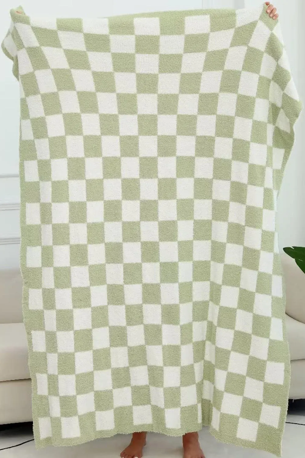 Black & White Checkerboard 127*152cm Flannel Blanket