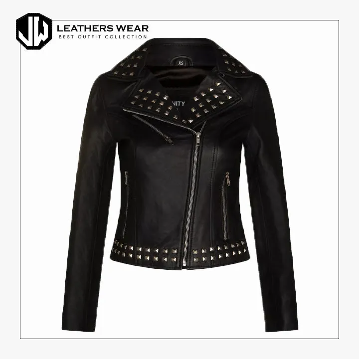 Black Studded Jacket Womens