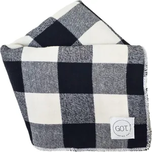 Blanket - Lap and Leg Covering for Date Night, Taxi, Theater, Lightweight Soft and Cozy Cotton Flannel Plaid Design - Fits in Purse, Handbag, or Tote