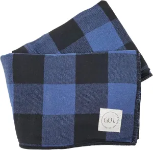 Blanket - Lap and Leg Covering for Date Night, Taxi, Theater, Lightweight Soft and Cozy Cotton Flannel Plaid Design - Fits in Purse, Handbag, or Tote