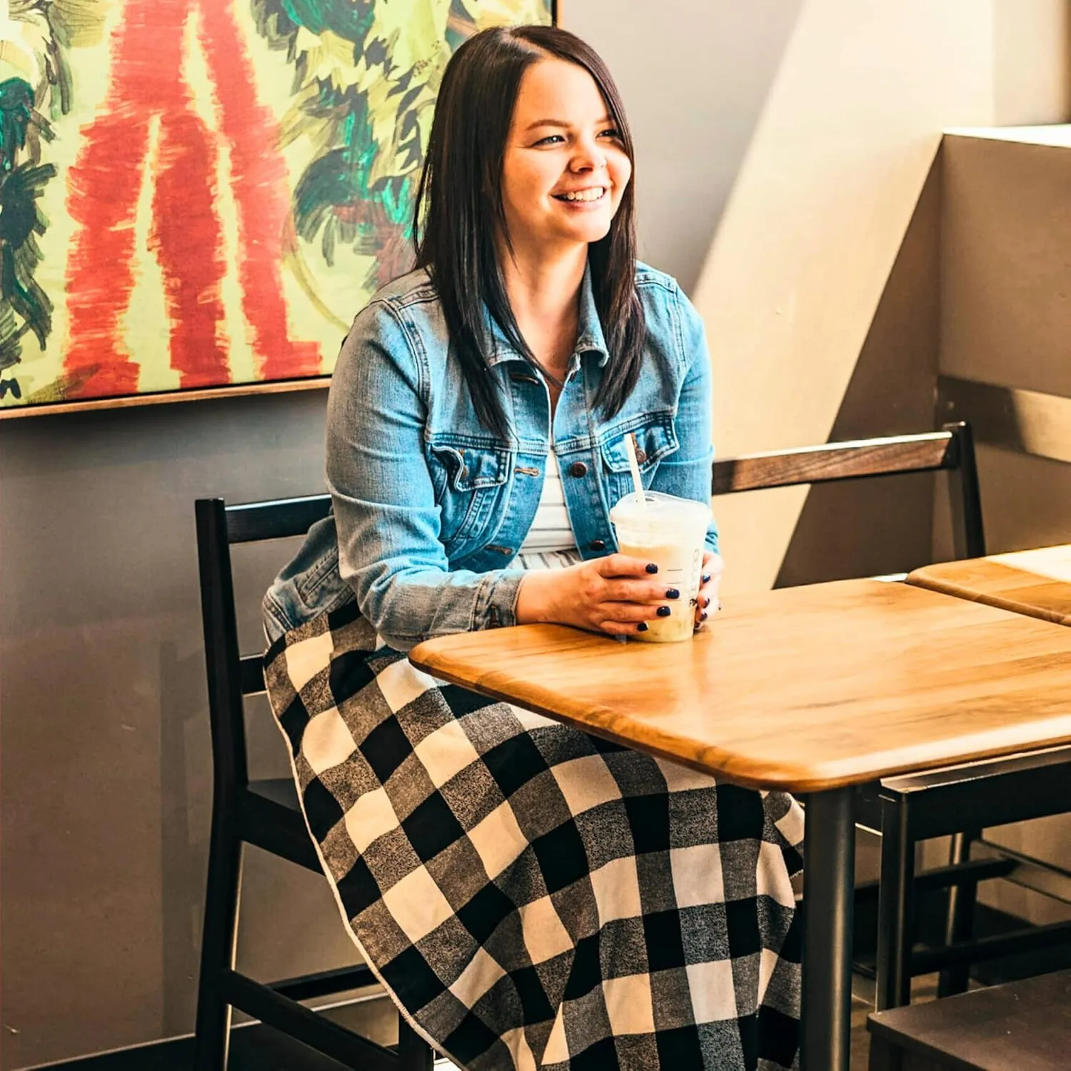 Blanket - Lap and Leg Covering for Date Night, Taxi, Theater, Lightweight Soft and Cozy Cotton Flannel Plaid Design - Fits in Purse, Handbag, or Tote
