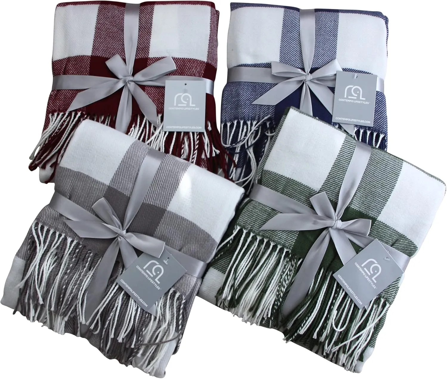 Blankets - Buffalo Plaid Throw Blanket - Decorative Classic Blanket - Comfortable and Ultra-Soft - Lightweight & Indoor Outdoor Blanket - Ideal for Living Room, Couch, Travelling Good for All Seasons