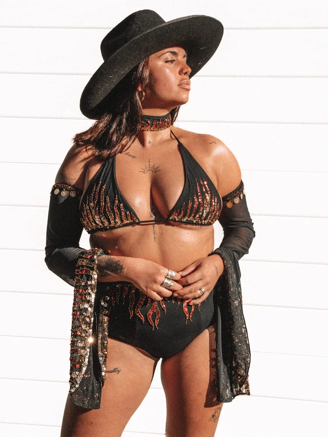 BLAZE SEQUIN SPARKLE BIKINI TOP