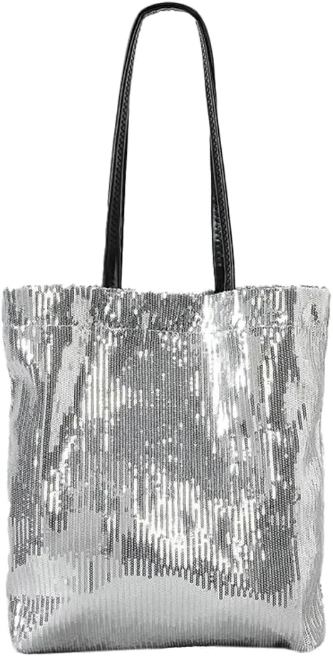 Bling Bling Tote Bags for Women Glitter Hobo Bags for Women Sequin Shoulder Bag Evening Handbag and Purse 2024 Trendy
