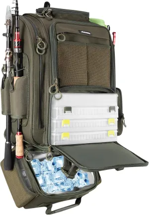 BLISSWILL Large Fishing Backpack with Cooler for 3 Tackle Boxes - Fishing Bag with Rod Holders for Camping and Hiking