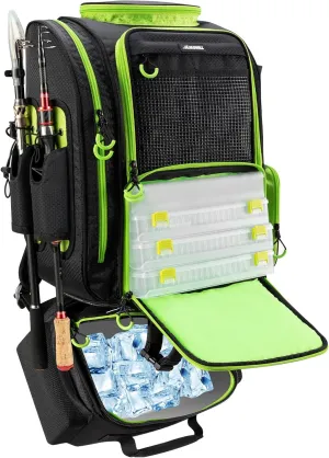 BLISSWILL Large Fishing Backpack with Cooler for 3 Tackle Boxes - Fishing Bag with Rod Holders for Camping and Hiking