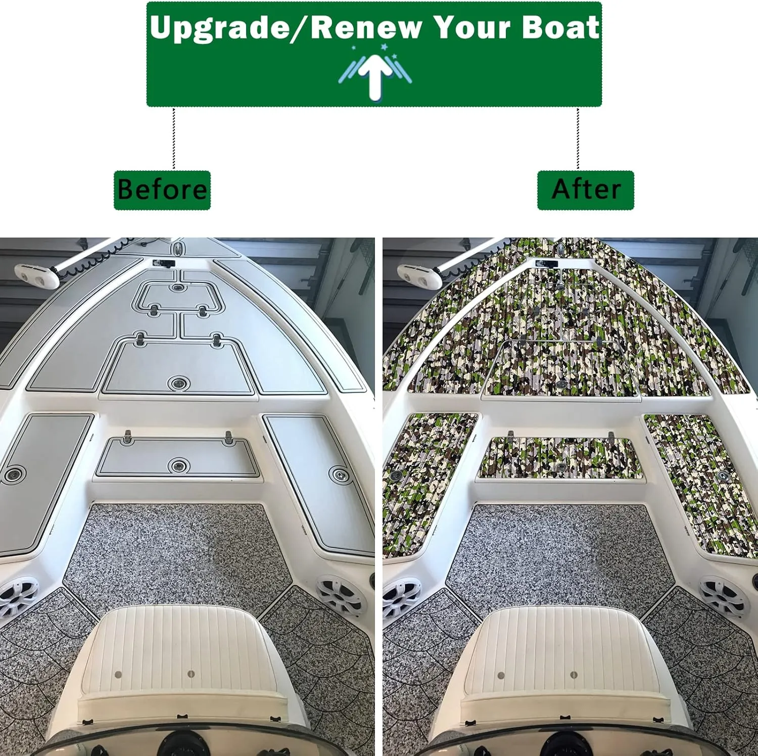Boat Flooring EVA Foam Boat Decking Camo 94"x45"/35"/23" Non-Slip Boat Mat Self-Adhesive Foam Boat Deck Flooring Carpet Mat Rolls for Kayak Deck Boat Yacht Flooring Motorboat
