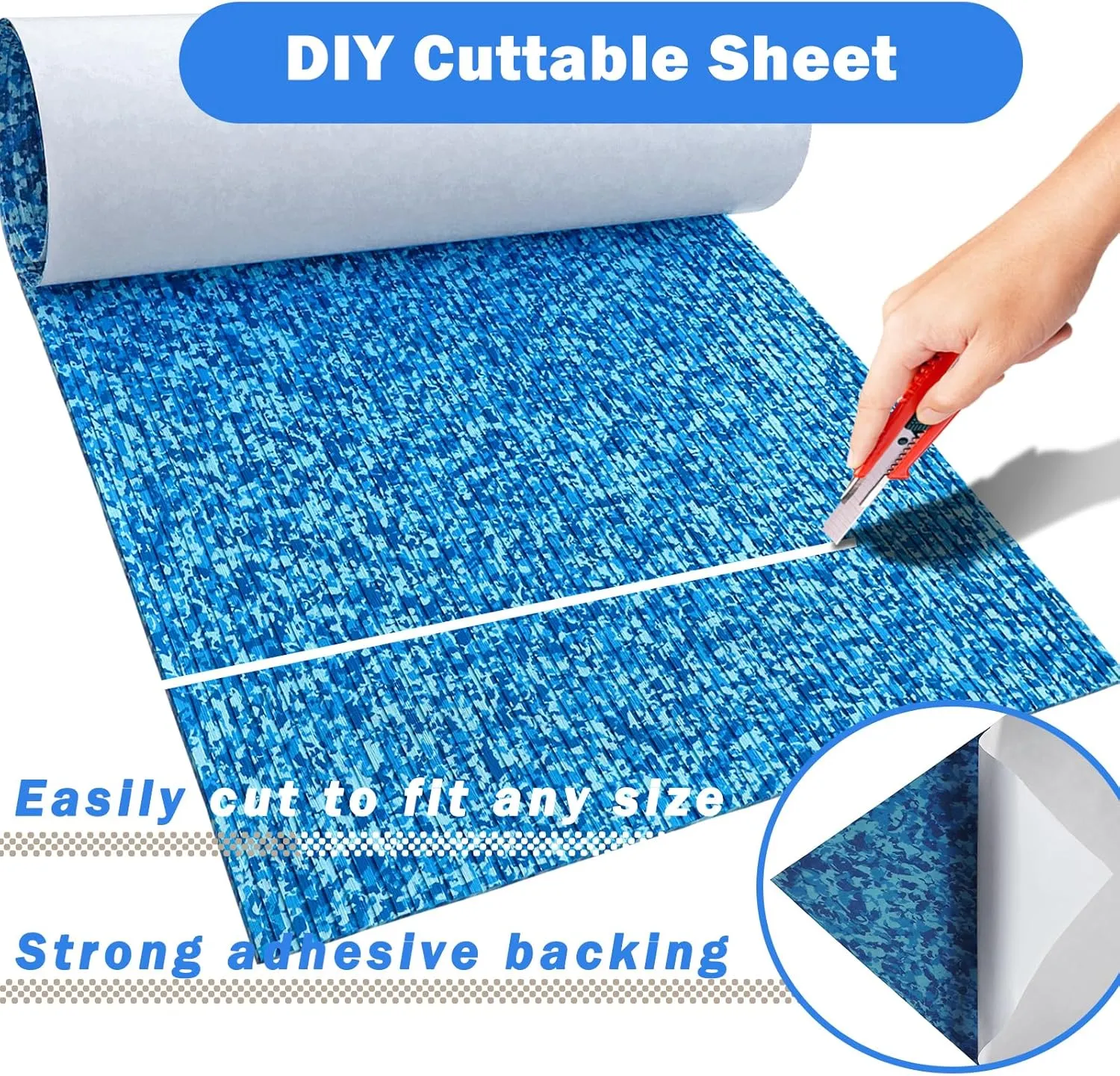 Boat Flooring EVA Foam Boat Decking Camo 94"x45"/35"/23" Non-Slip Boat Mat Self-Adhesive Foam Boat Deck Flooring Carpet Mat Rolls for Kayak Deck Boat Yacht Flooring Motorboat