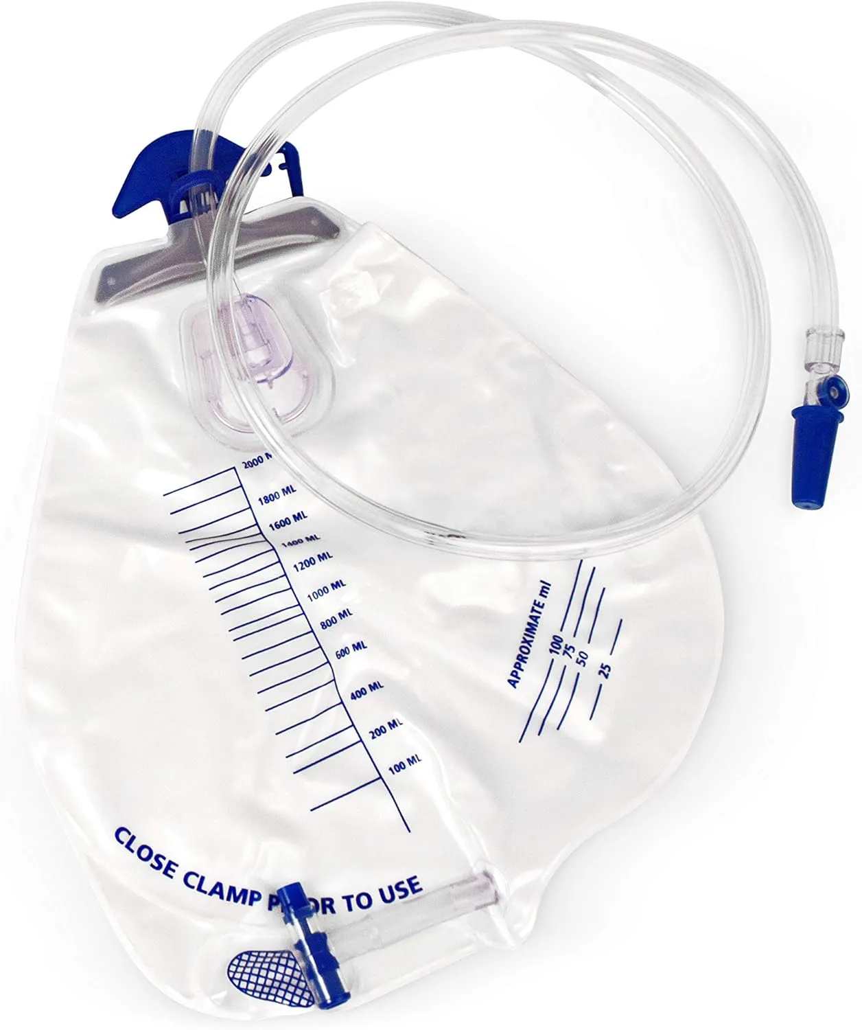BodyHealt Urinary Drainage Bag with Anti-Reflux Chamber Urine Bag with 2000 mL Volume & 48" Drainage Tube Vinyl Catheter Bags Urine Bags for Men & Women Foley Catheter Bag for Home & Hospital(20 Pack)