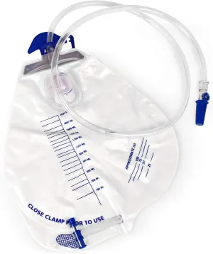 BodyHealt Urinary Drainage Bag with Anti-Reflux Chamber Urine Bag with 2000 mL Volume & 48" Drainage Tube Vinyl Catheter Bags Urine Bags for Men & Women Foley Catheter Bag for Home & Hospital(20 Pack)