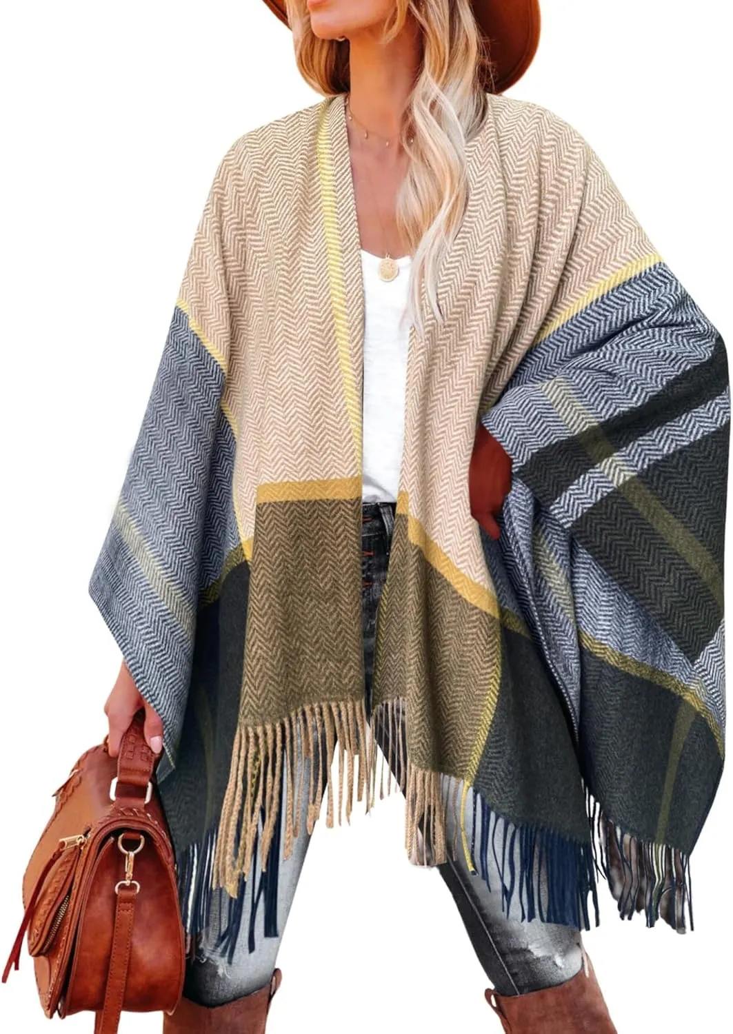 Breezy Lane Women's Shawl Wraps Warm Poncho Ruana Wrap Cardigan