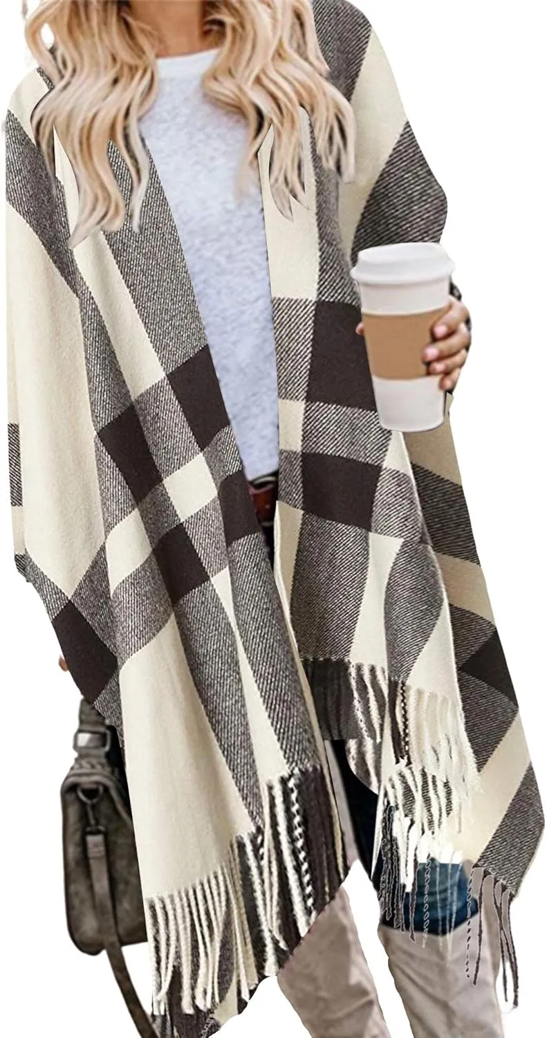 Breezy Lane Women's Shawl Wraps Warm Poncho Ruana Wrap Cardigan