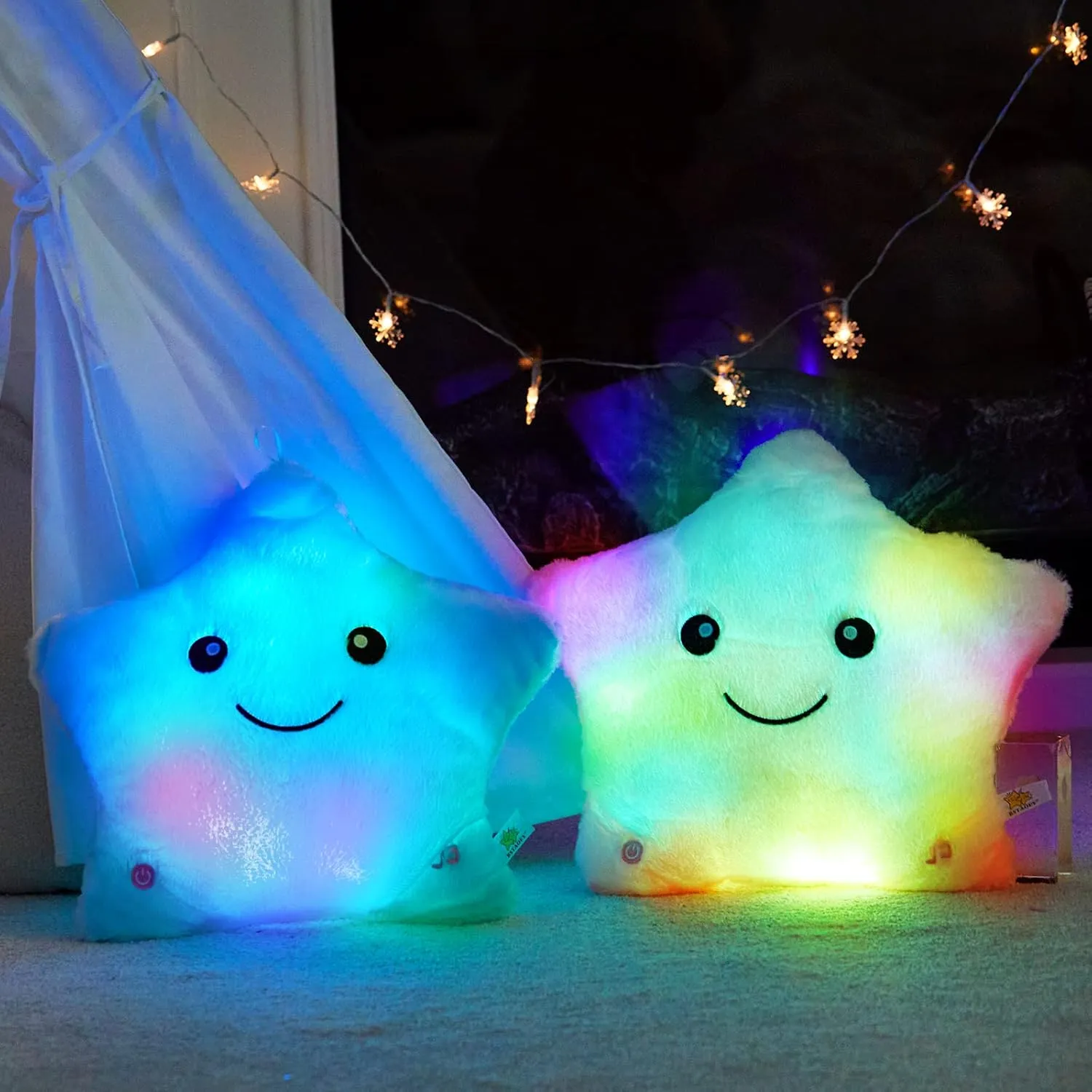 BSTAOFY 13‘’ LED Musical Twinkle Star Light up Lullaby Glow Stuffed Animal Toys Soothe Kids Emotions Birthday Valentines Christmas Festival Gift for Toddlers, Yellow