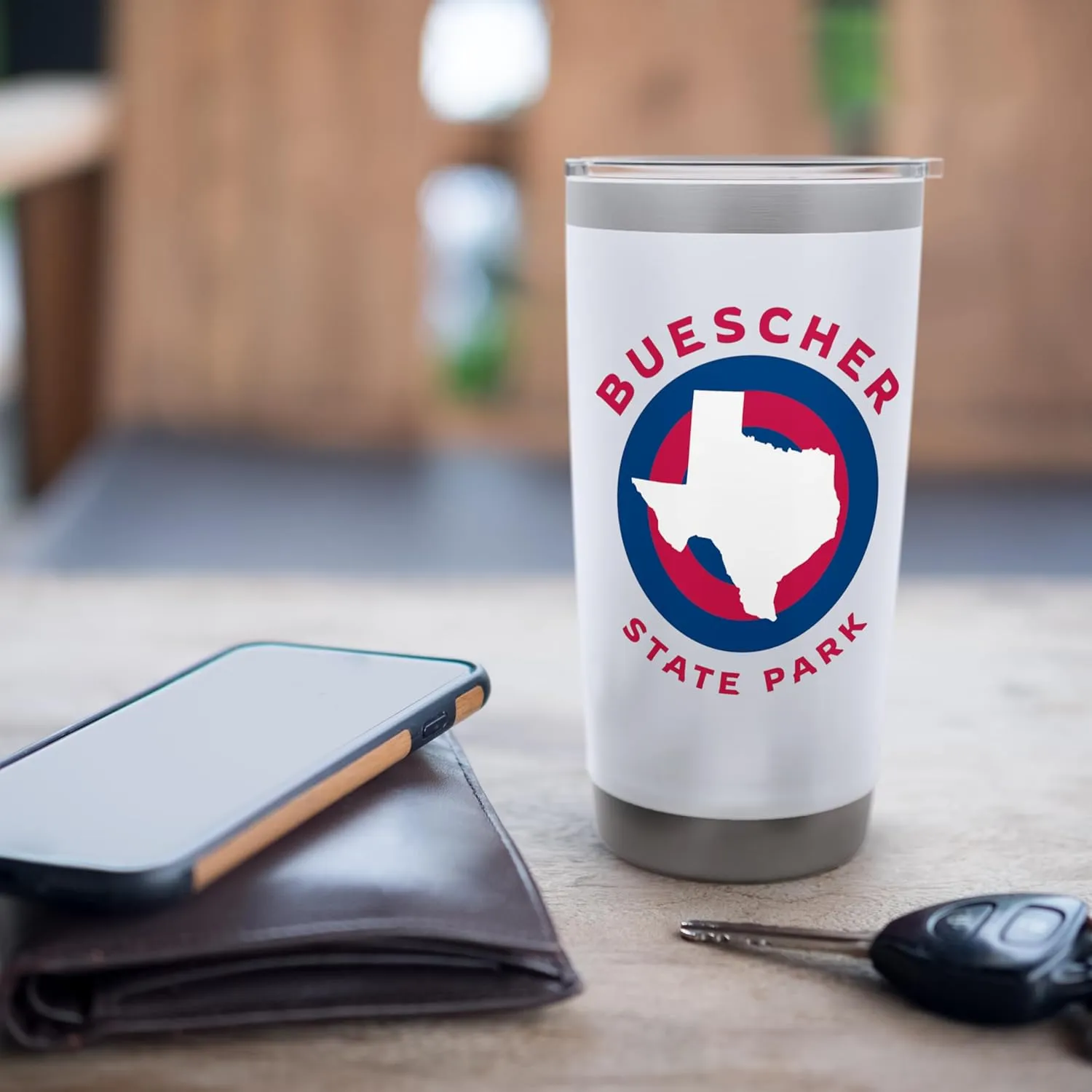 Buescher State Park Texas TX Bullseye Trip Souvenir Stainless Steel Insulated Tumbler