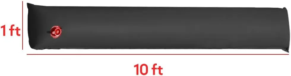 Buffalo Blizzard Black 10-Foot Long Single Chamber Water Bags | 12 Pack | 22-Gauge Heavy-Duty Vinyl Material | Secures Winter Cover to Rectangular Swimming Pools