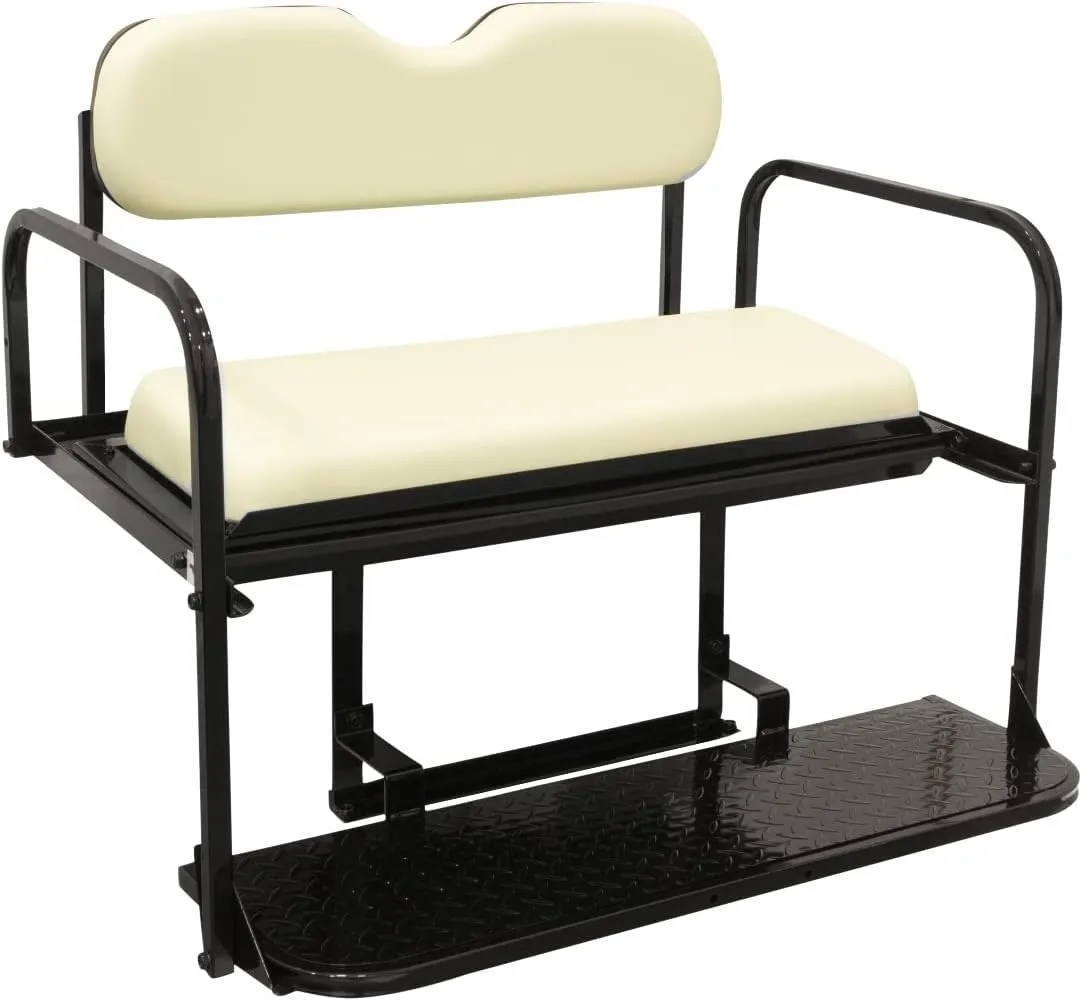 Buggies Unlimited EZGO RXV Golf Cart Rear Flip Seat Kit with Steel Frame | Compatible with 2008 & Up EZGO RXV/Freedom RXV Models