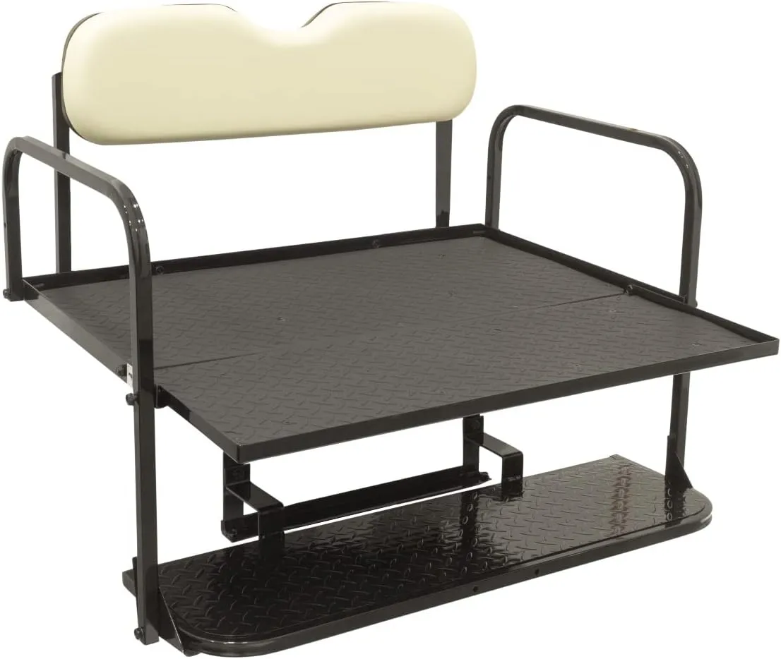 Buggies Unlimited EZGO RXV Golf Cart Rear Flip Seat Kit with Steel Frame | Compatible with 2008 & Up EZGO RXV/Freedom RXV Models